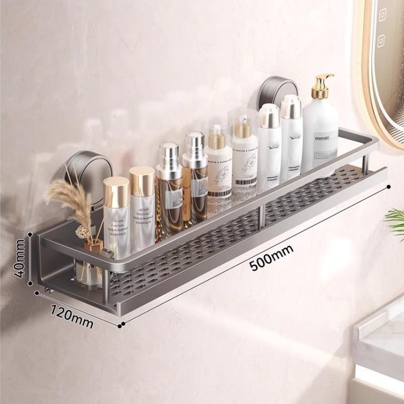Suction Cup Mount Bathroom Shelf Multifunctional No Drill Hanging Bath Room Basket Household Shampoo Storage Rack Tray
