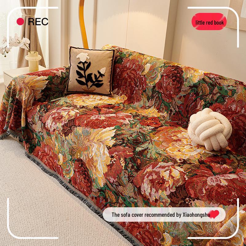 Elegantní žakárový potah na pohovku: Odolné proti poškrábání, Odolné proti skvrnám, Protiskluzové. Ideální pro všechna roční období.