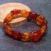 Natural Baltic Amber Gemstone Handmade Cuff Adjustable ETC-9774