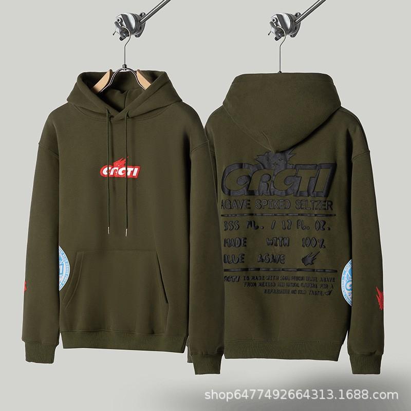 Mens Oversized Hooded Sweatshirt With Reversed Hook Print Loose Fit Cotton Pullover Fall Streetwear