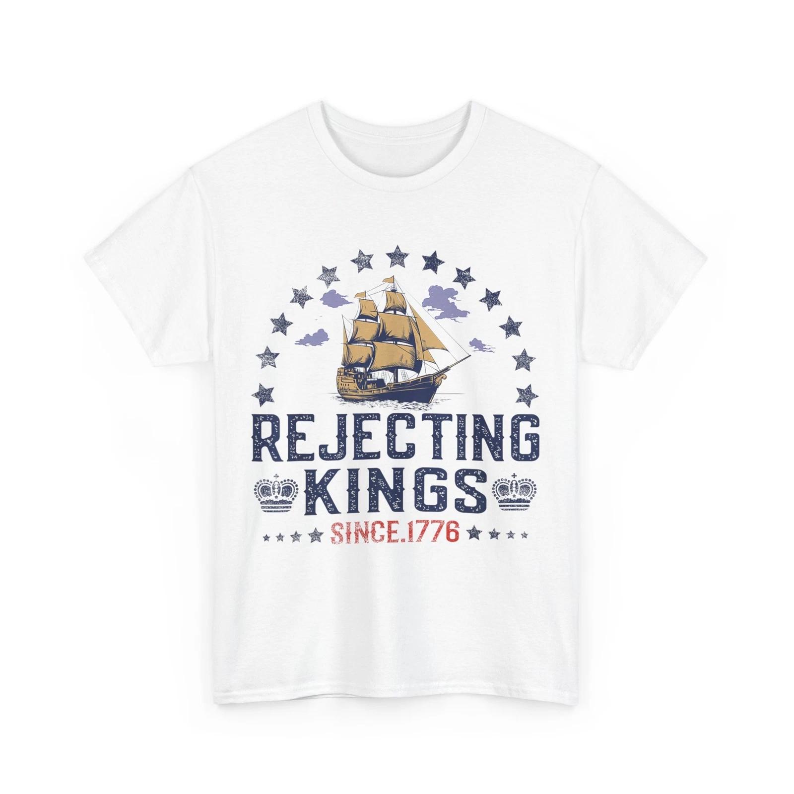 Rejecting Kings Since 1776 Vintage Patriotic no kings T shirt L