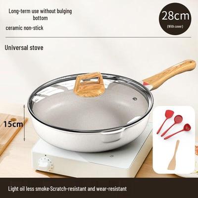 Wu Tuo 28cm Ceramic Non-stick Wok with Lid