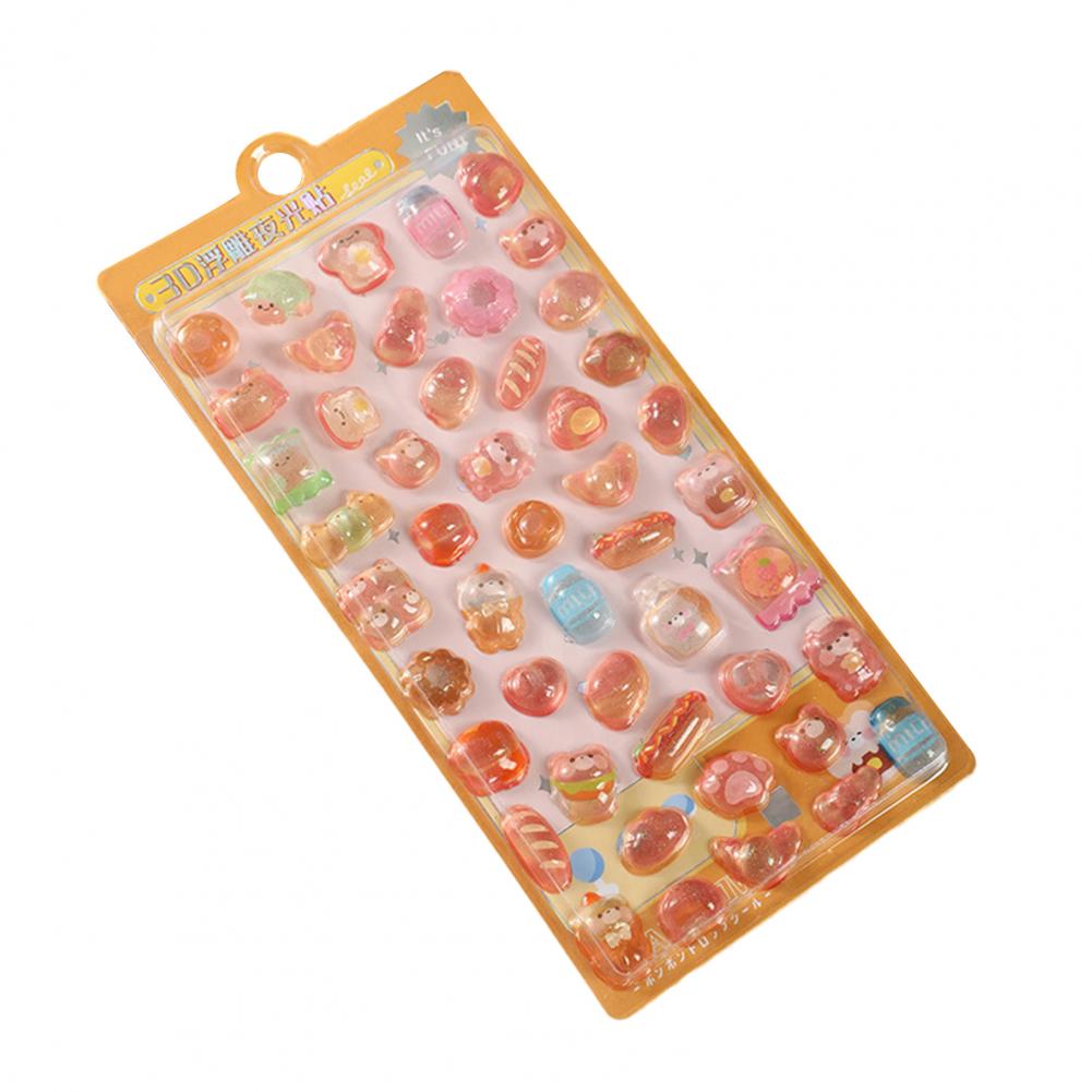 Mini Puffy Stickers Customizable Stickers Cute 3d Puffy Sticker Set Kawaii Cartoon Decals Tiny Decorative Scrapbooks Stickers золотистый