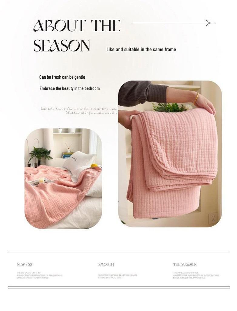 Kids & Adults 6-Layer Cotton Gauze Quilt Cover – Soft Summer Air Conditioning Blanket & Bed Sheet for Multi-purpose Use.