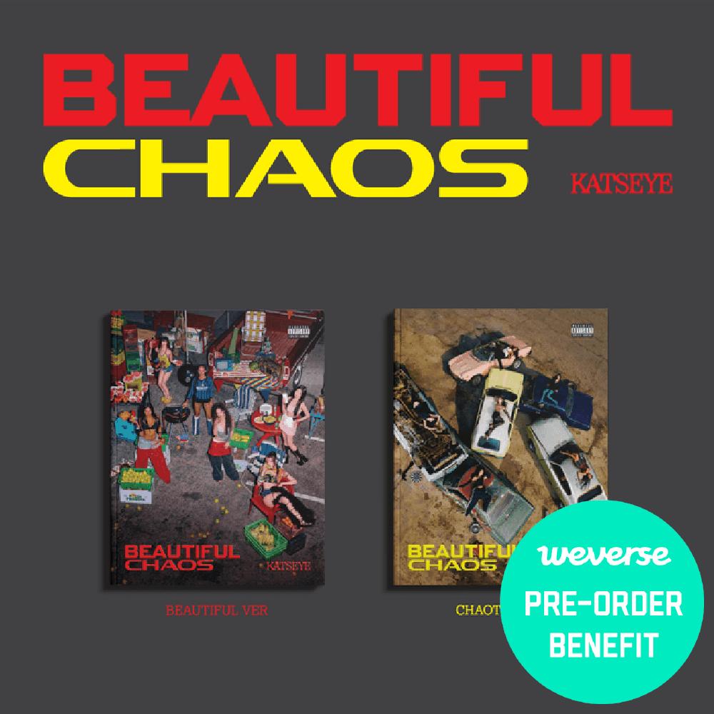 

Предзаказ альбома KATSEYE BEAUTIFUL CHAOS и Weverse POB Random ver.