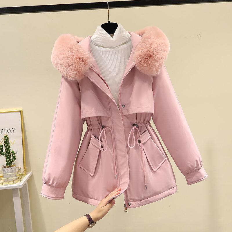 Fleece Thickened Down Cotton Clothes Women's Coats Winter New Loose Waist Pie Overcome Cotton Clothes