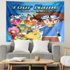 Personalized Name Digimon Tapestry, Wall Hanging Tapestry, Pattern Tapestry for Dorm Bedroom Living Room Wall Art Photography Backdrop
