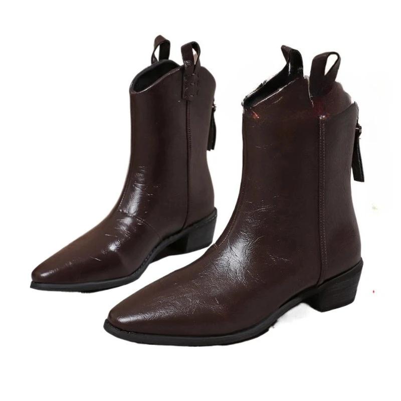Fashion Ladies Shoes 2025 Fashion Back Zipper Women's Boots New Pointed Toe Modern Boots Women Winter Best Seller Mid-Calf Boots Zapatos
