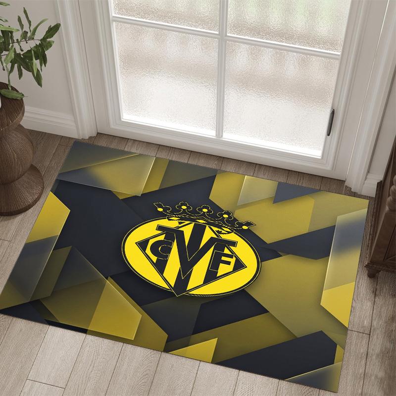 Villarreal FC Design Crystal Velvet Carpet Cozy Non?Slip Printed Rug For Bedroom Living Room Entrance