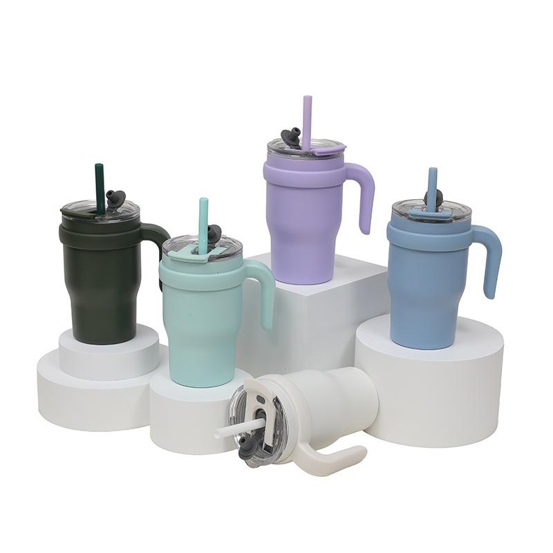 Double Drink Car Cup Children'S Student Water Cup Car Bingba Cup Stainless Steel High Value Thermos Cup With Handle