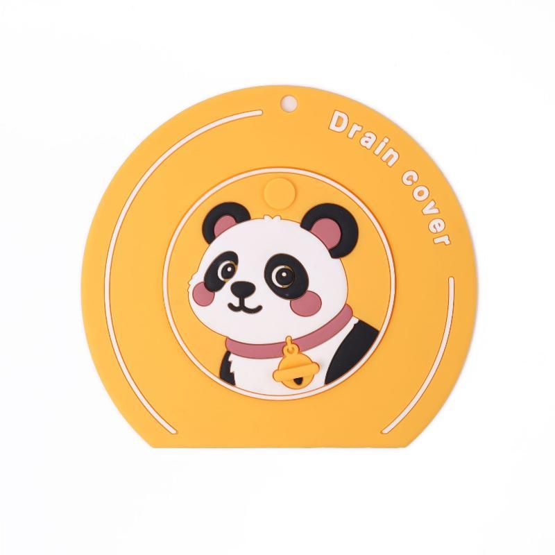 Silicone Floor Drain Cover Anti-Odor Anti-Insect Floor Drain Mat Anti-Blocking Cartoon Panda Sewer Filter Pad