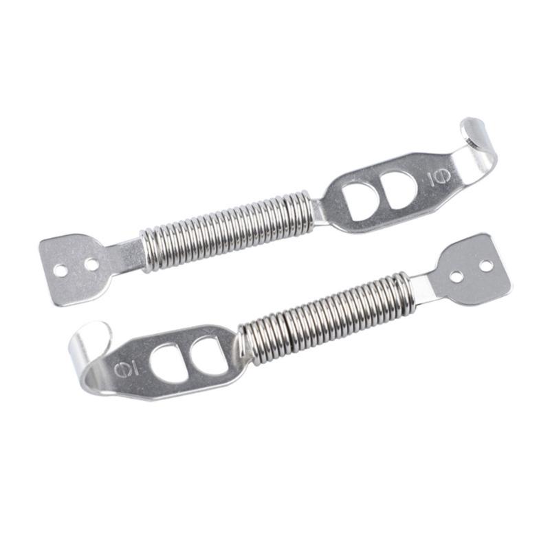 Hood Repair Hardware Kit with Spring Pieces, Mounting Plates and Fasteners, Silver Tone Metal Set for Car Hood Service Projects and Installation