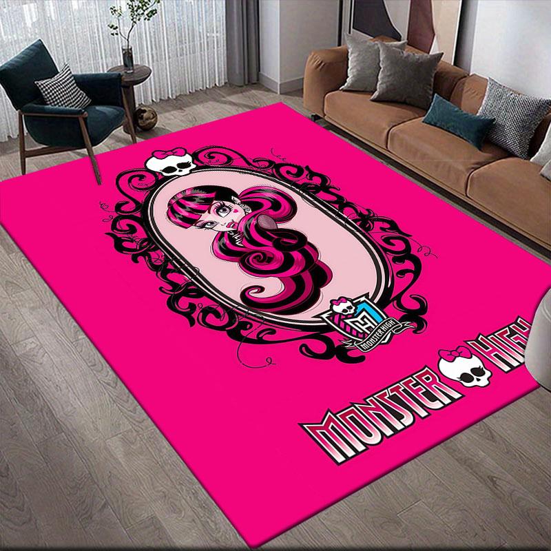 Ula Cartoon Flannel Printed Carpet, Home Sofa Decoration for Living Room & Bedroom, Non‑Slip Play Flannel Floor Mat for Game Room