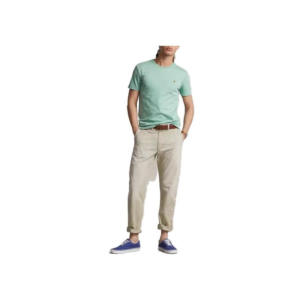 Polo Ralph Lauren Solid Slim Fit Logo Crew Neck Short Sleeve T-Shirt Men Tops Green MNPOTSH1N821876
