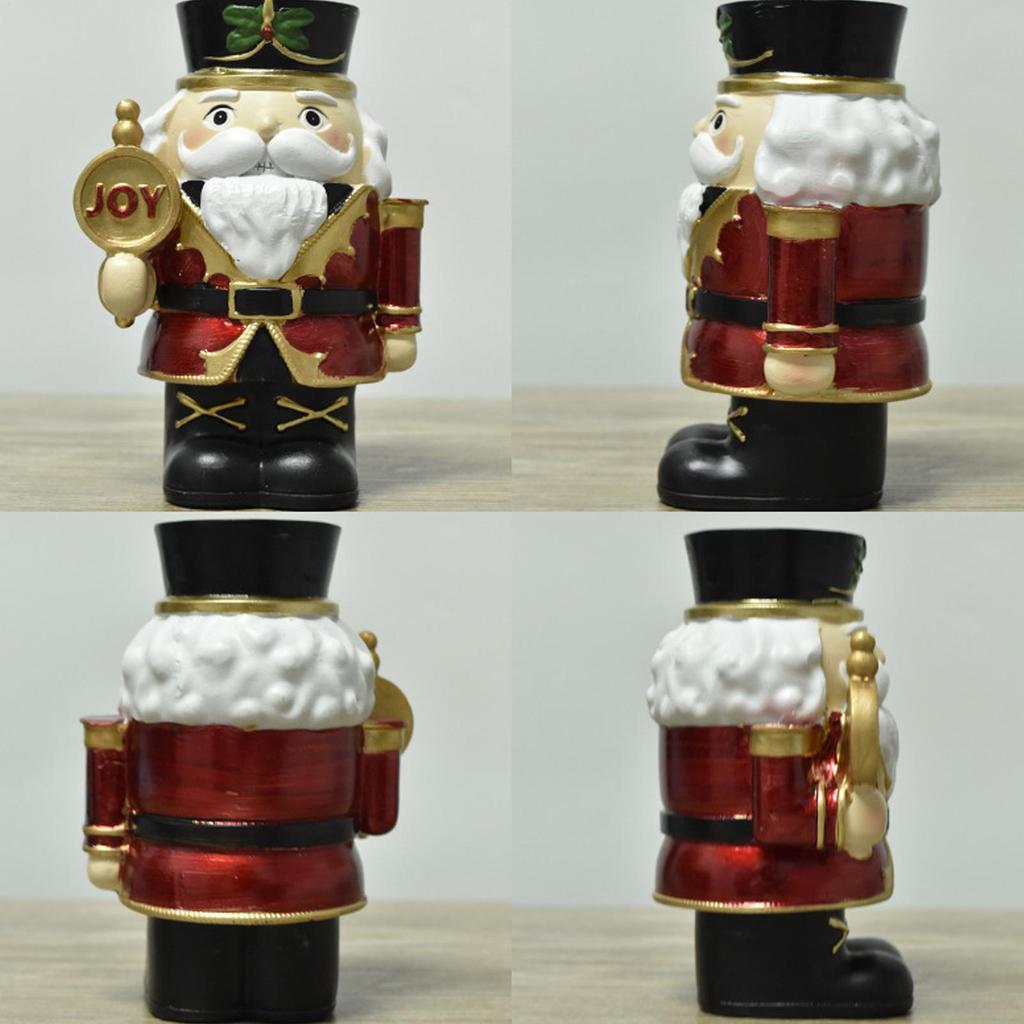 Christmas Candlestick Holder Resin Nutcrackers Nutcracker Candle Holder For Home Living Room Thanksgiving Mantel Household Dorm