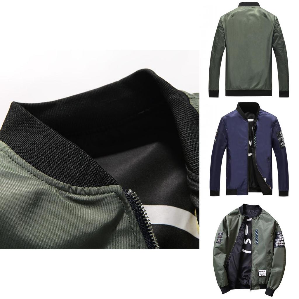 Premium Quality Mens Jacket Ma1 Army Smiling Face Reversible Bomber Jacket Coat