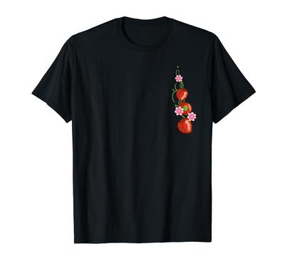 Strawberry Summer Outfit Trendy Strawberry and Flower T-Shirt