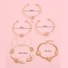 5Pcs Boho Summer Stackable Bangles Luxury Gold Color Starfish Shell Open Bangle Bracelet Set For Women Girls Beach Party Jewelry