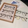 New fashionable plain face advanced sense thin flat glasses women's trend metal frame anti-blue light can be matched with myopia glasses men