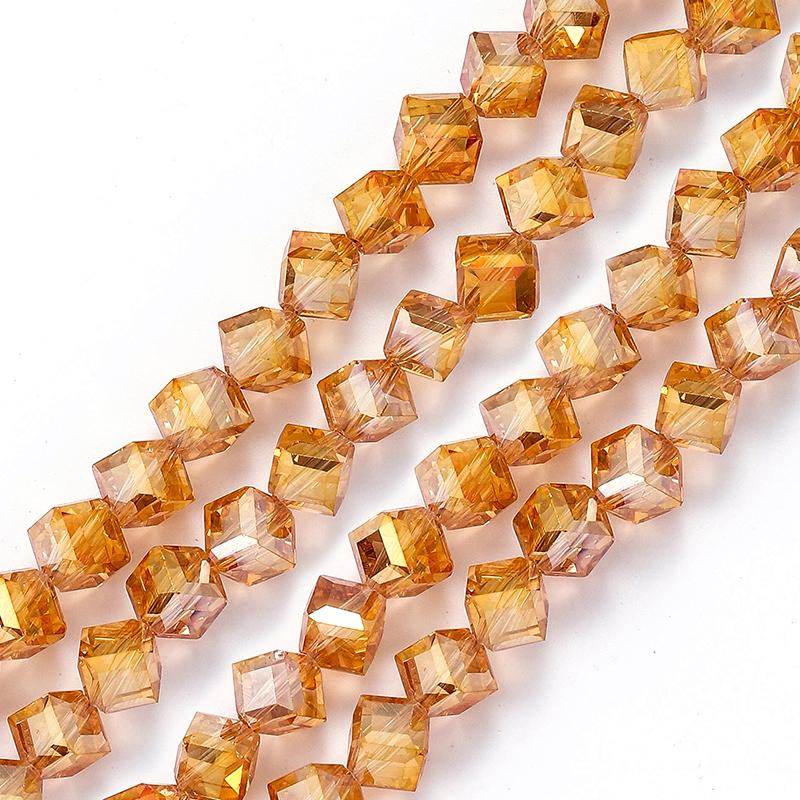 4-8mm Cube Crystal Glass Beads for Jewelry Making Faceted Square Crystal Glass Beads for Bracelet Earring Necklace DIY Craft