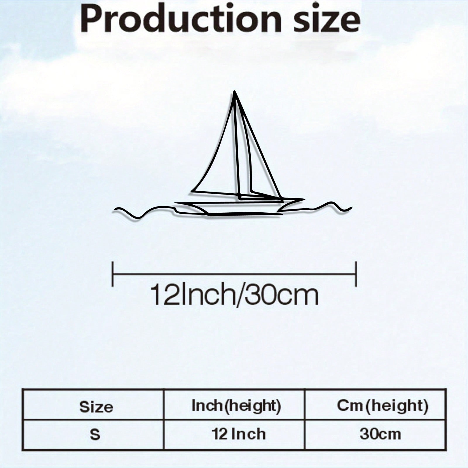Metal Wall Art Decor Sea Ship Wave Nautical Gift Powder Coated 17x30