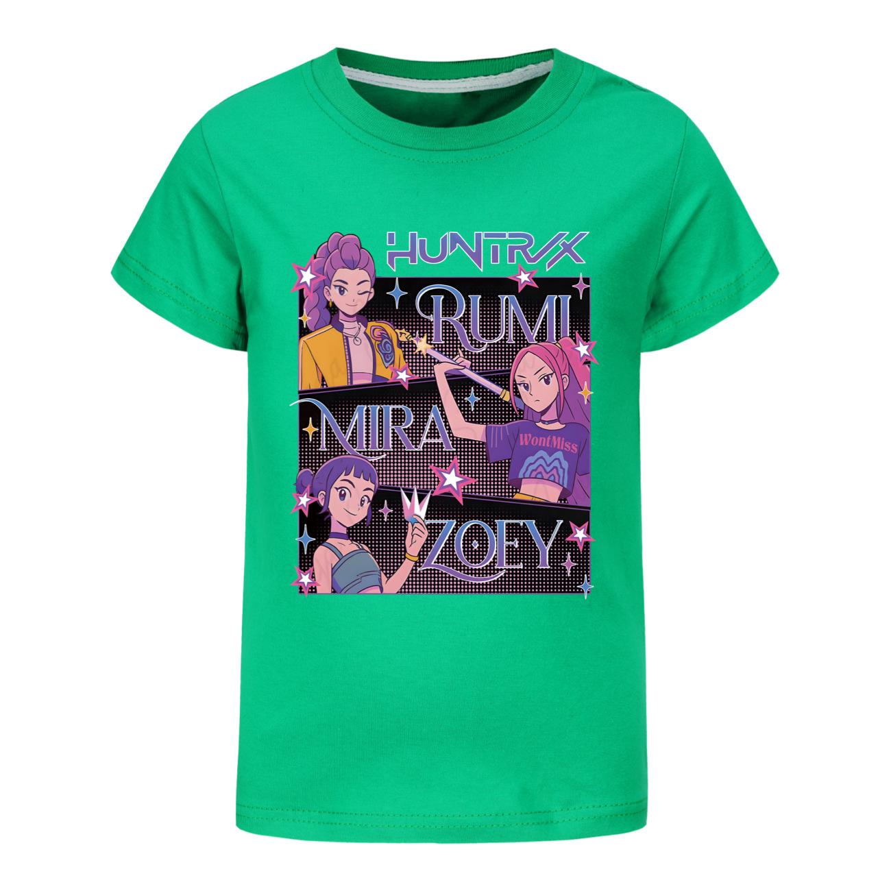 

K-pop Ведьмак Летняя футболка с коротким рукавом для девочки и мальчика 160