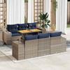 VidaXL Garden Lounge Set with Cushions 7 Pcs Grey Wicker, Outdoor Sofa Set, Corner Sofa Set 3327337
