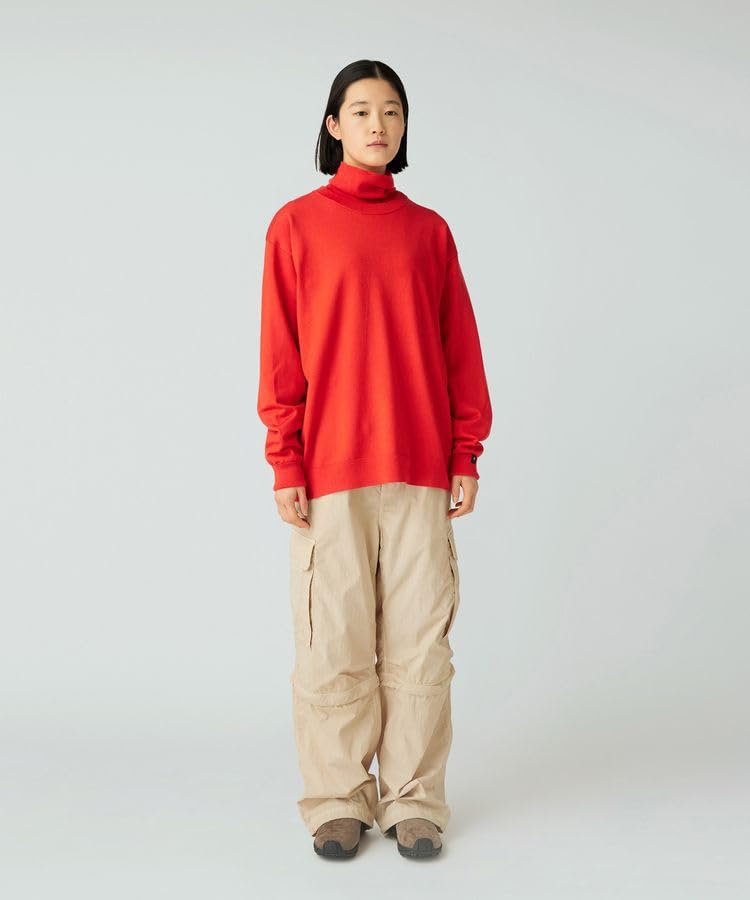 Snow Peak Washable Wool Crewneck Knit Knit and Sew Long Sleeve for Men and Size L KN-25AU001 Sweater/Cut T-Shirt Women, Orange,