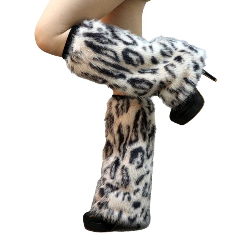 Elegant Soft Furry Leg Warmers Winter Accessory for Women Thermal Warm Fuzzy Plush Boot Cuffs Covers Leg Gaiters Socks