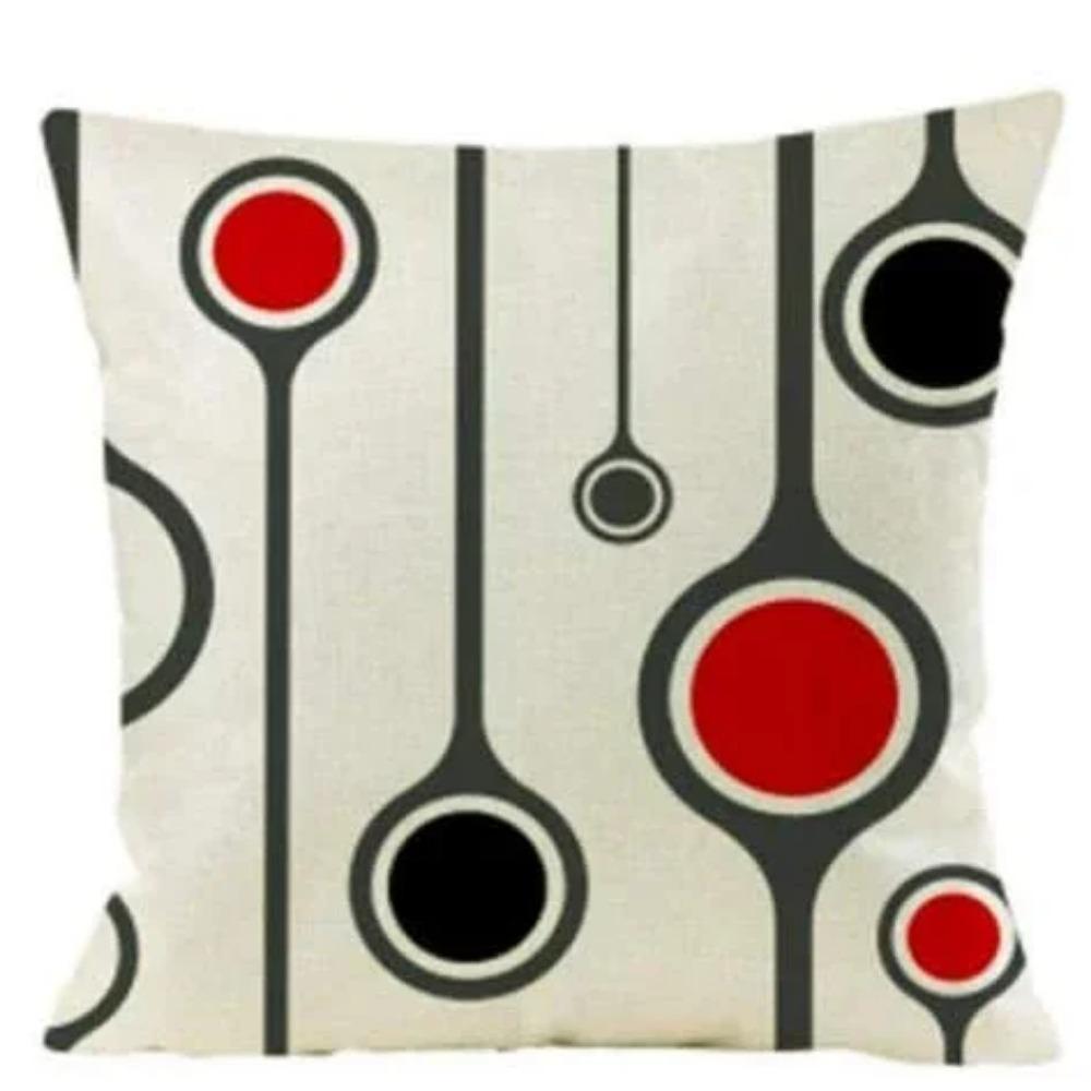 Now Black Red Geometric  Cushion Cover for Car Living Room Sofa Bedroom Home Decor Pillowcase