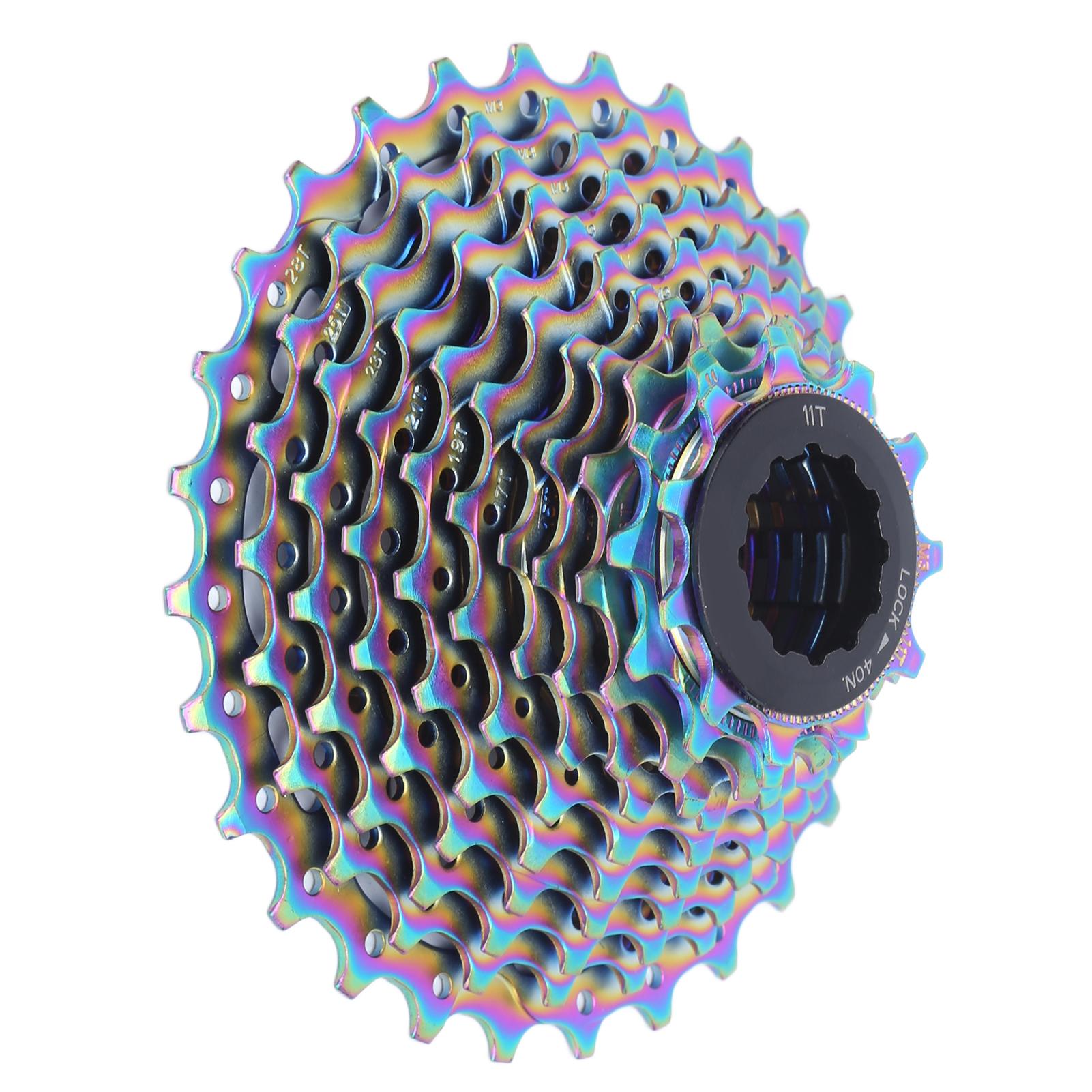 Bike Cassette Flywheel Folding 11 Speed 11T‑28T Colorful Flywheel for Mountain Bike