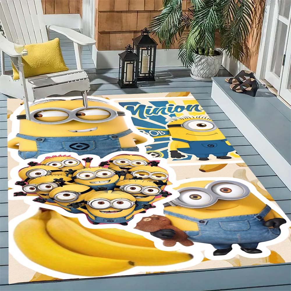 

Minions Themed Round Rug Cartoon Flannel Carpet Non-Skid Floor Mat Children Playroom Bedroom Home Decor 60x90cm