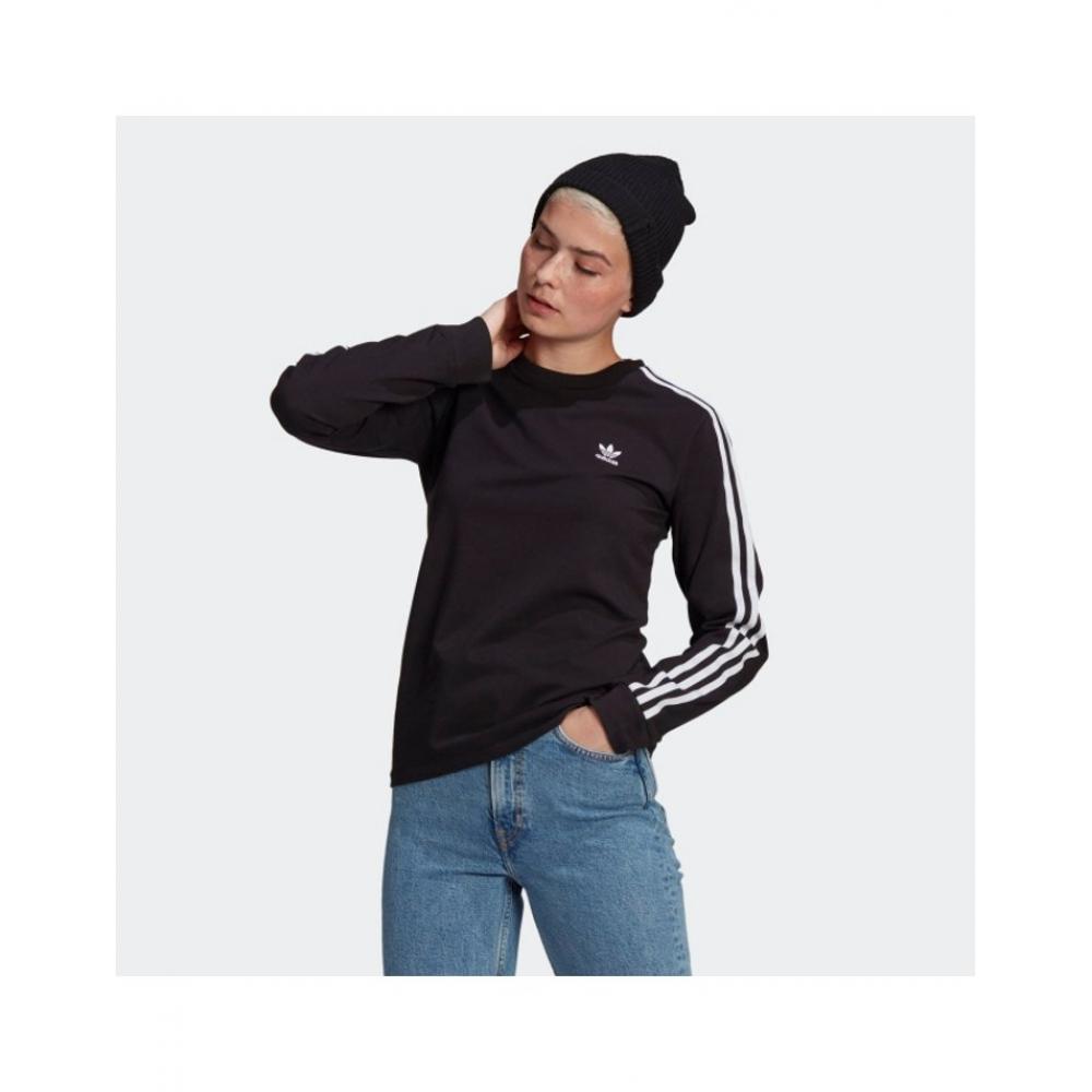 

AdidaS 3 Stripe Long Sleeve Women S Black MM