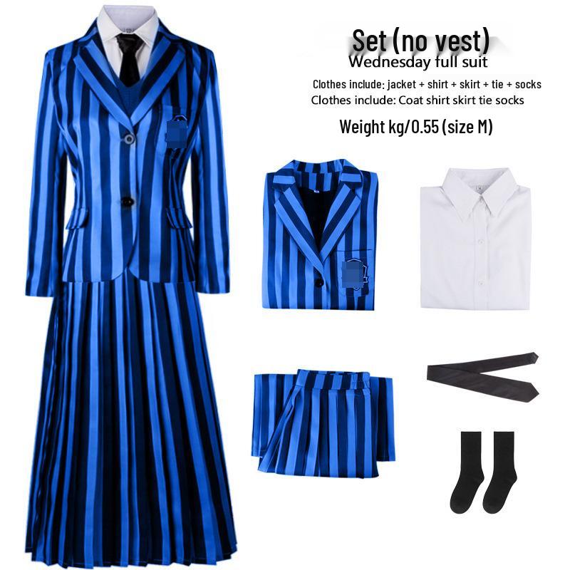 Addams Family Wednesday School Uniform Cosplay Halloween Costume