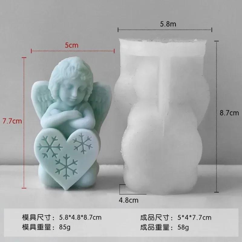 DIY Cute Angel Candle Silicone Mold 3D Prayer Angel Mold Plaster Crafts Resin Cement Soap Mold Christmas Gift Handmade Tools