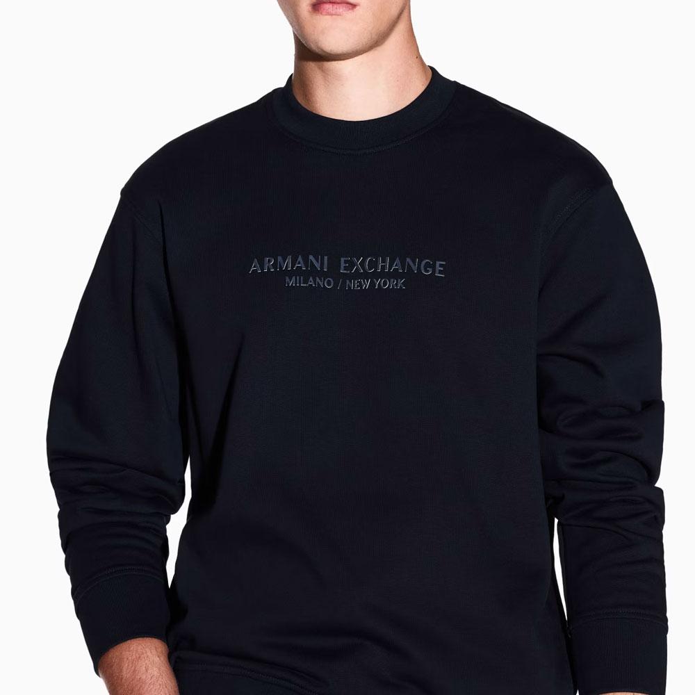 Armani Exchange FW25 Round Neck Pullover Letter Print Sweatshirt Men sweatshirt XM001284-AF20934-UB101