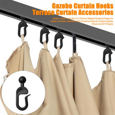 50Pcs Plastic Curtain Hooks Smooth Sliding Rustproof Easy Installation Mosquito Netting Curtain Rings Multi-Functional Hooks