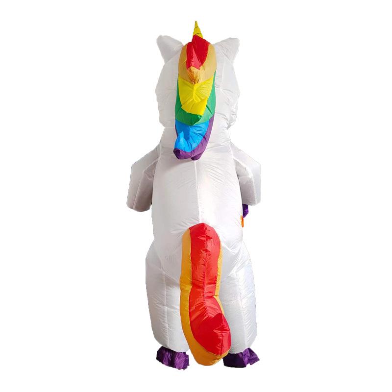 Colorful Unicorn Inflatable Cartoon Mascot Costume for Christmas Party