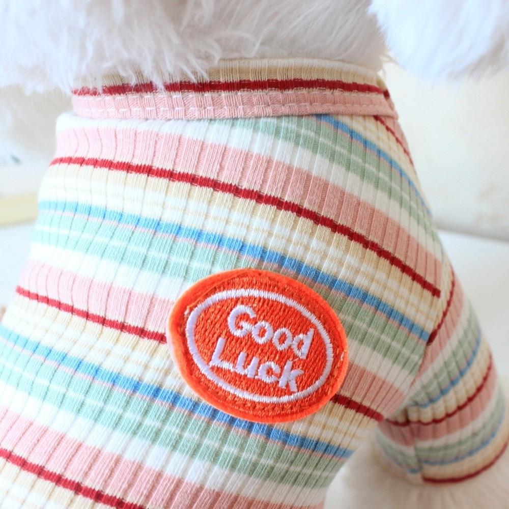 Colorful Stripes Dog Jumpsuits Cute Soft Puppy Rompers Fashion Dog Clothes