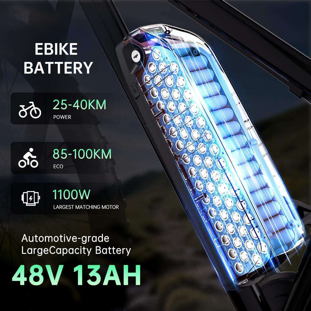 EU STOCK 48V 13AH Bicicleta Electrica Battery 30A BMS for Adults Fat Tire Bike