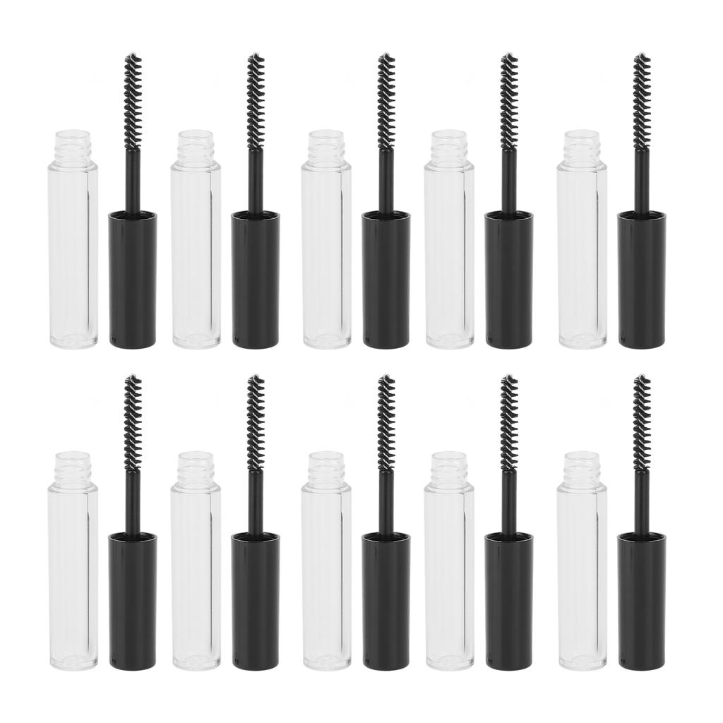 10pcs Empty Mascara Tube Refillable Eyelash Cream Container with Wand for Cosmetics 1.5ml