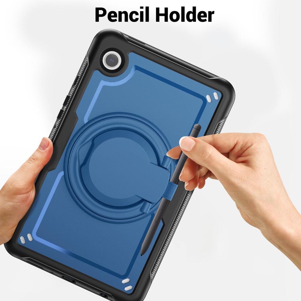 For Samsung Galaxy Tab A9 (SM-X110/X115/X117) Case Rotating Kickstand PC+TPU Shockproof Tablet Cover