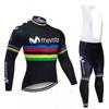 Men Women Cycling Long Sleeve Jersey Bib Shorts Set Winter Thermal Riding Outfit Mountain Bike Road