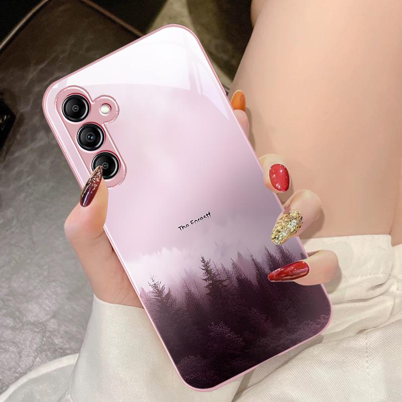 Perl-Lotus-Pulver für Samsung Galaxy A14 4G 20 30 52 20S 21S 22 A32 33 34 42 50 51 53 54 70 71 72 73 5G Glas-Handyhülle