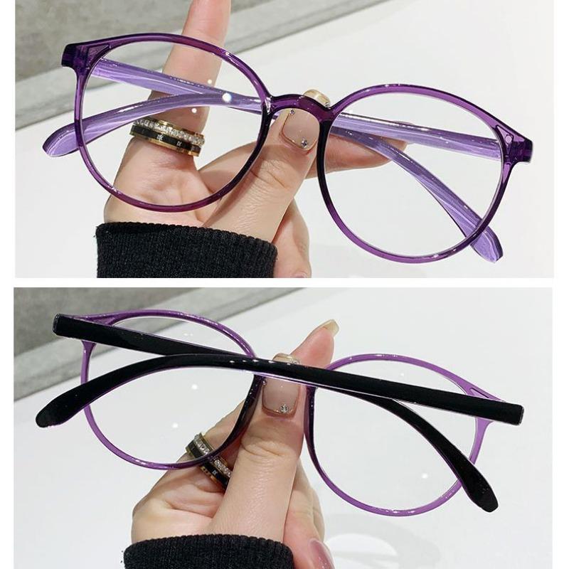 Large Frame Round Vintage Reading Glasses Women Men Lightweight Full Frame Anti Blue Light Presbyopia Eyewear