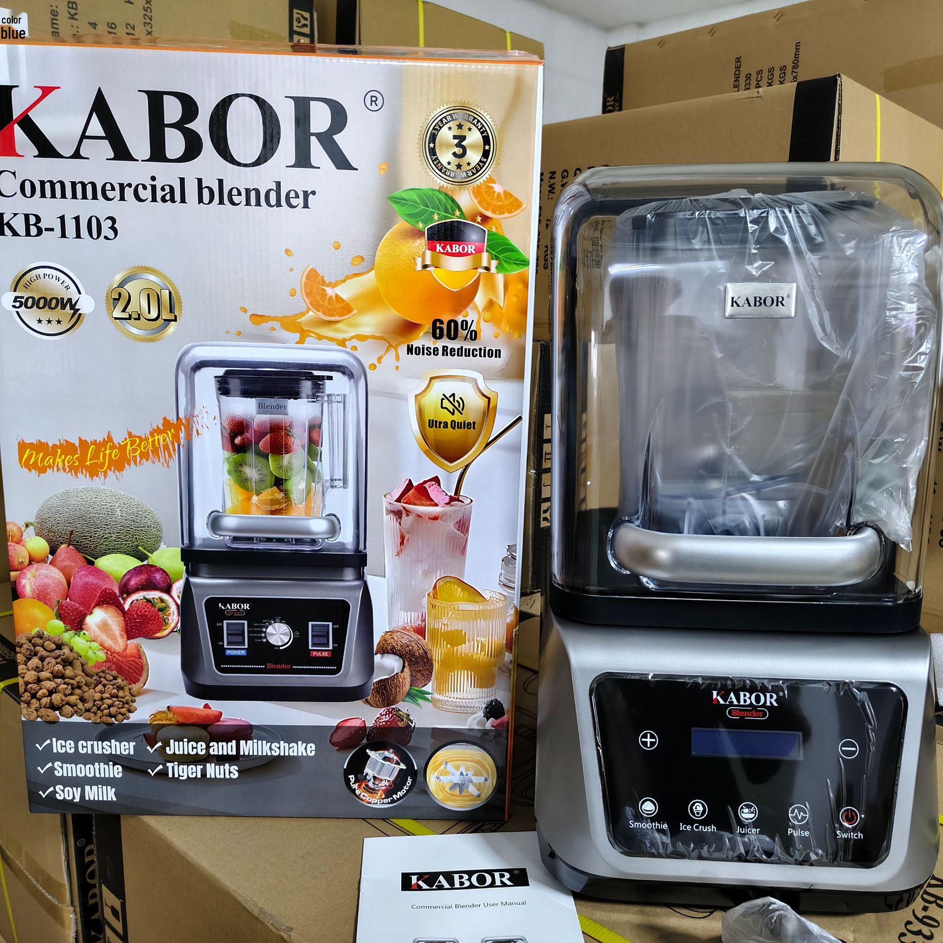 KABOR Low-Noise Commercial Blender with Pure Copper Motor серебряный