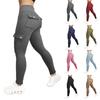 Women's Utility- Fitness Leggings With Pockets, Athletic Tight Pants, Stretchy High-waisted Yoga Long Pants
