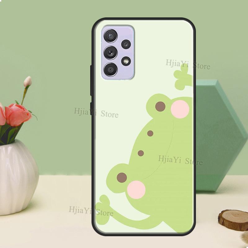 

Cute Green Frog Case For Samsung A54 A34 A24 A14 A51 A71 A12 A22 A32 A52 A72 A73 A33 A53 A13 Back Cover Samsung A32 4G