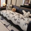 Thickened Non-Slip Plush Sofa Cushion Cover, New Chinese Style Sofa Seat Cushion Protector