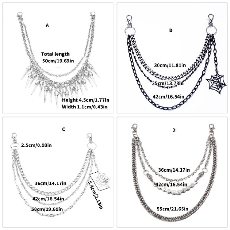 Punk Side Chain Trendsetting Halloween Cobweb Pant Jewelry Layered Body Chain Trousers Street Clothing Accessories